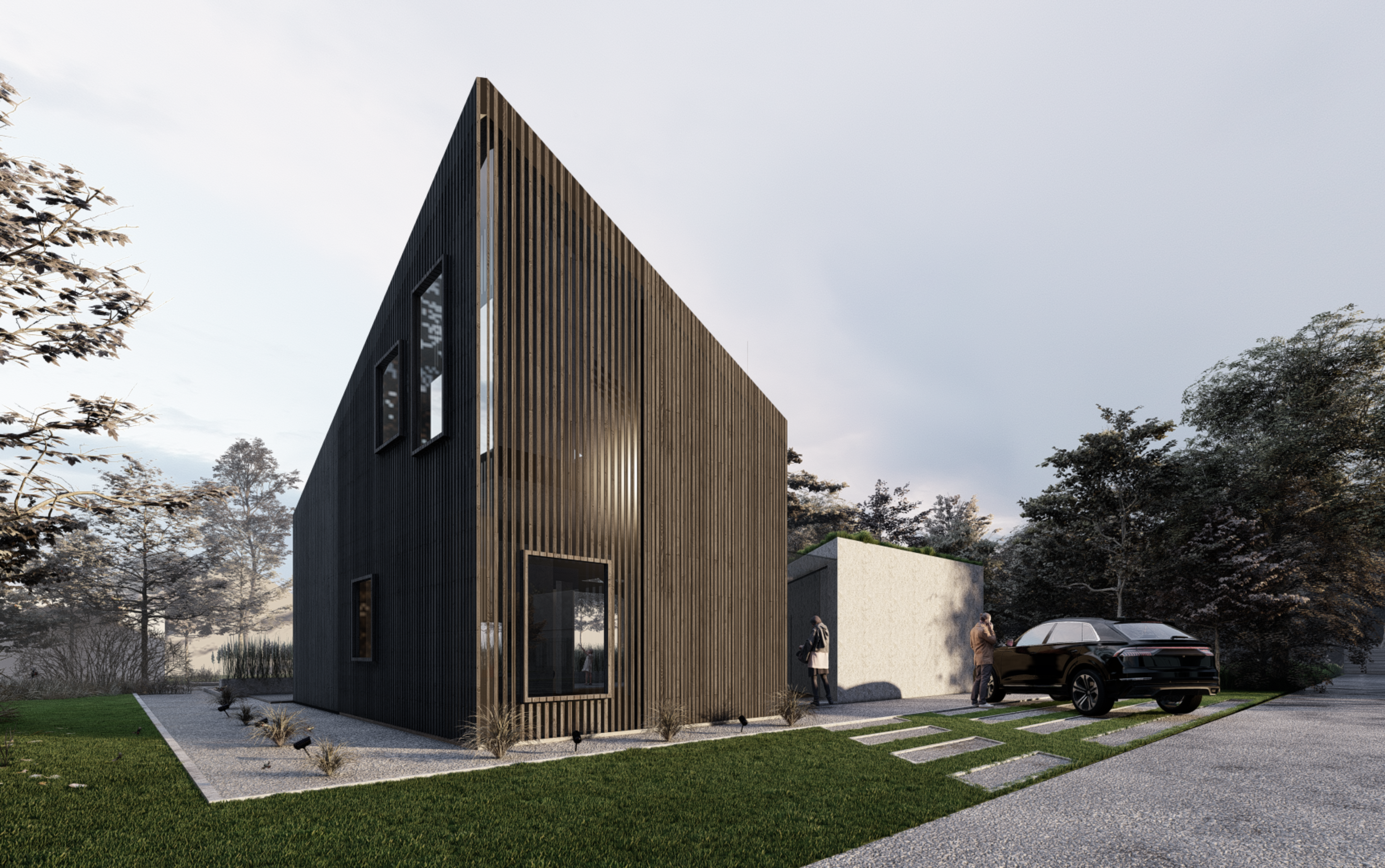 Dom trójkątny projekt A1 Koncept Pracownia Architektoniczna Racibórz